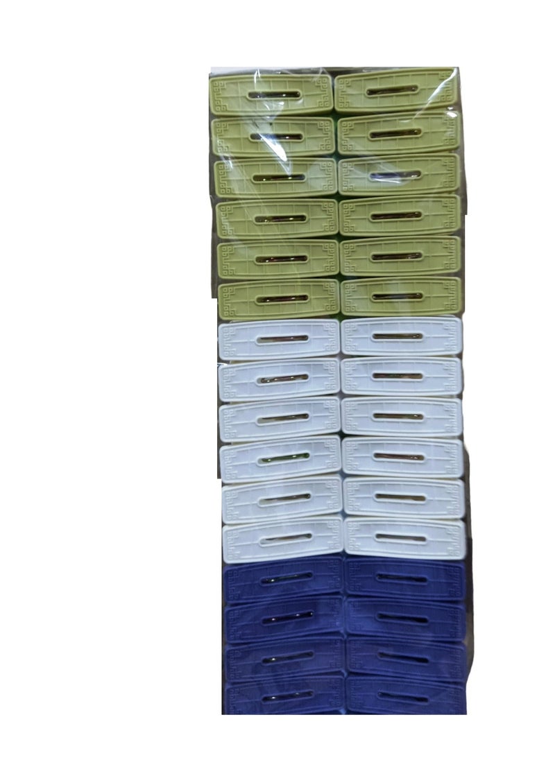 SAQOWARE 36 Pieces Cloth Clips | Hanger Clips, Slim-line Plastic Finger Clips Clothes Pants Hanger Clips | Clothing Line Clips Pegs Laundry Kitchen Outdoor | Multicolour  - Image 1