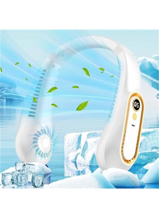 HOOKOR Neck Fan, Cooling Fan with 5 Speeds Adjustable Neckbreeze, Neckbreeze Wearable Bladeless Rechargeable Personal Neck Fan 720°cooling Airflow No Noise, For Home Office Travel  - Image 1