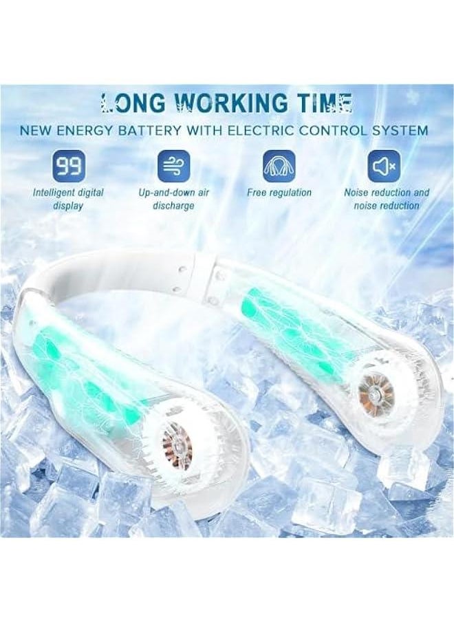 HOOKOR Neck Fan, Cooling Fan with 5 Speeds Adjustable Neckbreeze, Neckbreeze Wearable Bladeless Rechargeable Personal Neck Fan 720°cooling Airflow No Noise, For Home Office Travel  - Image 2