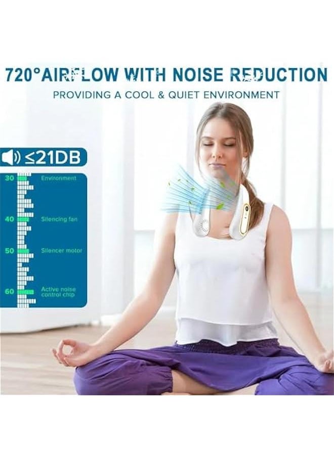 HOOKOR Neck Fan, Cooling Fan with 5 Speeds Adjustable Neckbreeze, Neckbreeze Wearable Bladeless Rechargeable Personal Neck Fan 720°cooling Airflow No Noise, For Home Office Travel  - Image 5