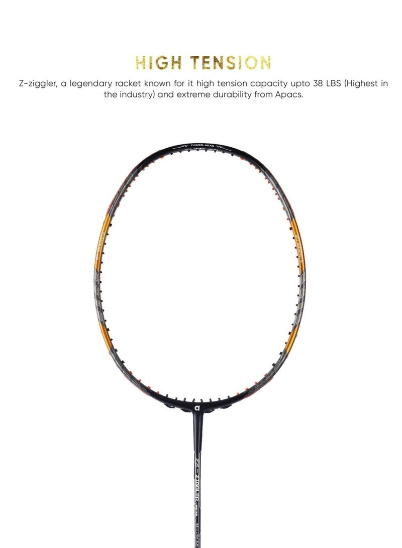 Apacs Z-Ziggler Limited Edition Unstrung Badminton Racket |Graphite   With Free Full Cover | G2-4 1/8 Inches|38 Lbs| 6.2Mm World'S Slimmest Shaft  - Image 3