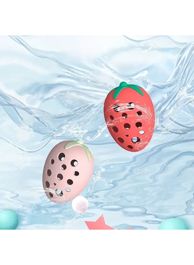 Strawberry Shaped Silicone Makeup Sponge Case Travel Organizer Red - Image 2