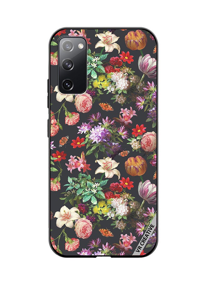 VR CREATIVE غطاء حماية لهاتف سامسونج جالاكسي S20 FE 5G بتصميم زهور عتيق متعدد الألوان - Image 1