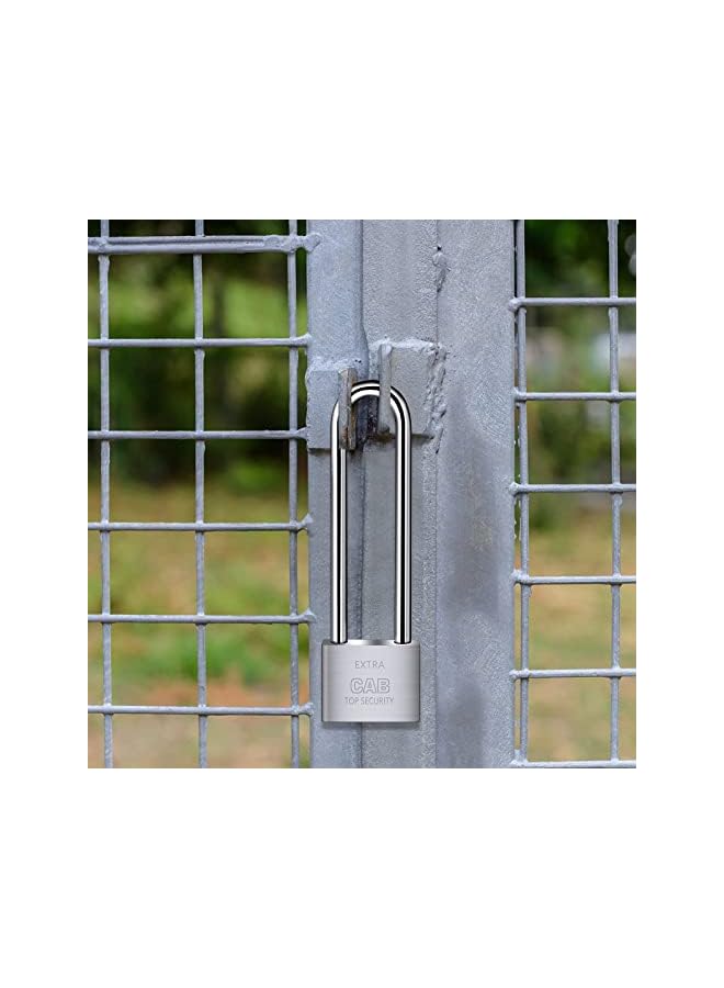 PROMASS PROMASS Lengthened Padlock with 4 Keys, 6.4 Inch Long Shackle Padlock Heavy Duty Lock Waterproof High Security Outdoor Padlock for Warehouses Container Doors Garage Shed  - Image 5