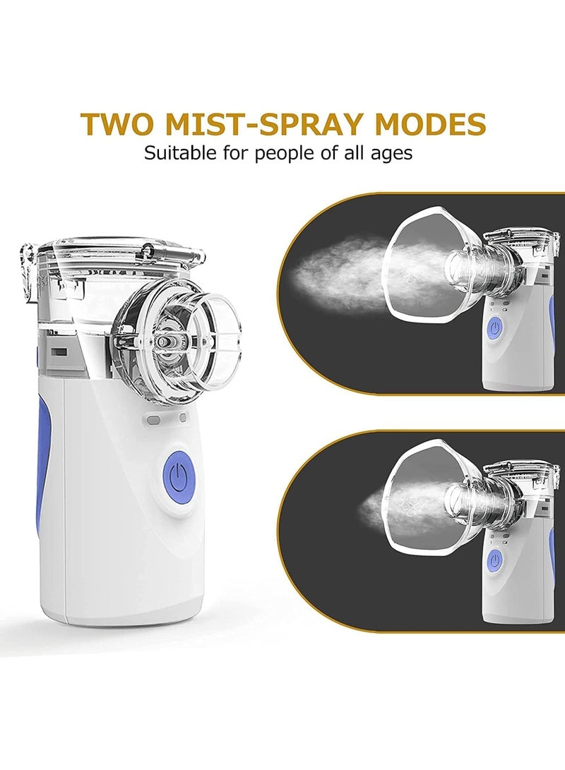 Portable Automatic Mesh Inhaler Humidifier for Adults and Children with Masks and Mouthpieces – Blue - Image 4