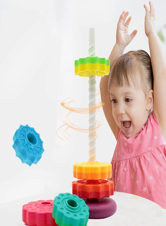 BYFWH Baby Spin Stack Toy,Premium Stacking Toy for Kids, Spinning Stacking Toy for Babies and Toddlers,Educational Toddler Learning Toy,Baby 1 2 3 Birthday Gifts,Autism Sensory Spinning Toy - Image 3