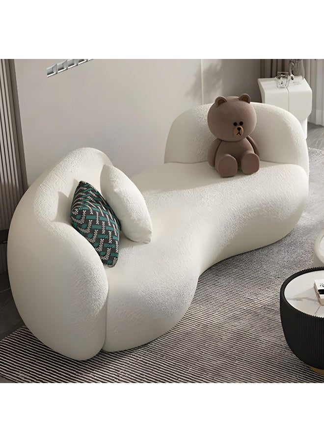 Comfynest White Sherpa 3-Seat Modern Sofa with Foam Seat and Storage Option - Image 1