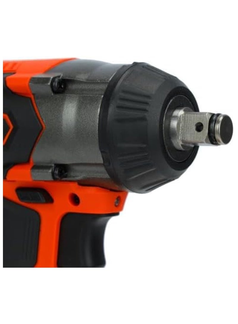 Geepas 18V 1/2" Drive Cordless Impact Wrench|GIW1820BLC-240|Cordless Impact Wrench with 2 Li Batteries| Fast Charging| BL Motor| Maximum Fastening Torque|350 NM|LED Light| Red - Image 2