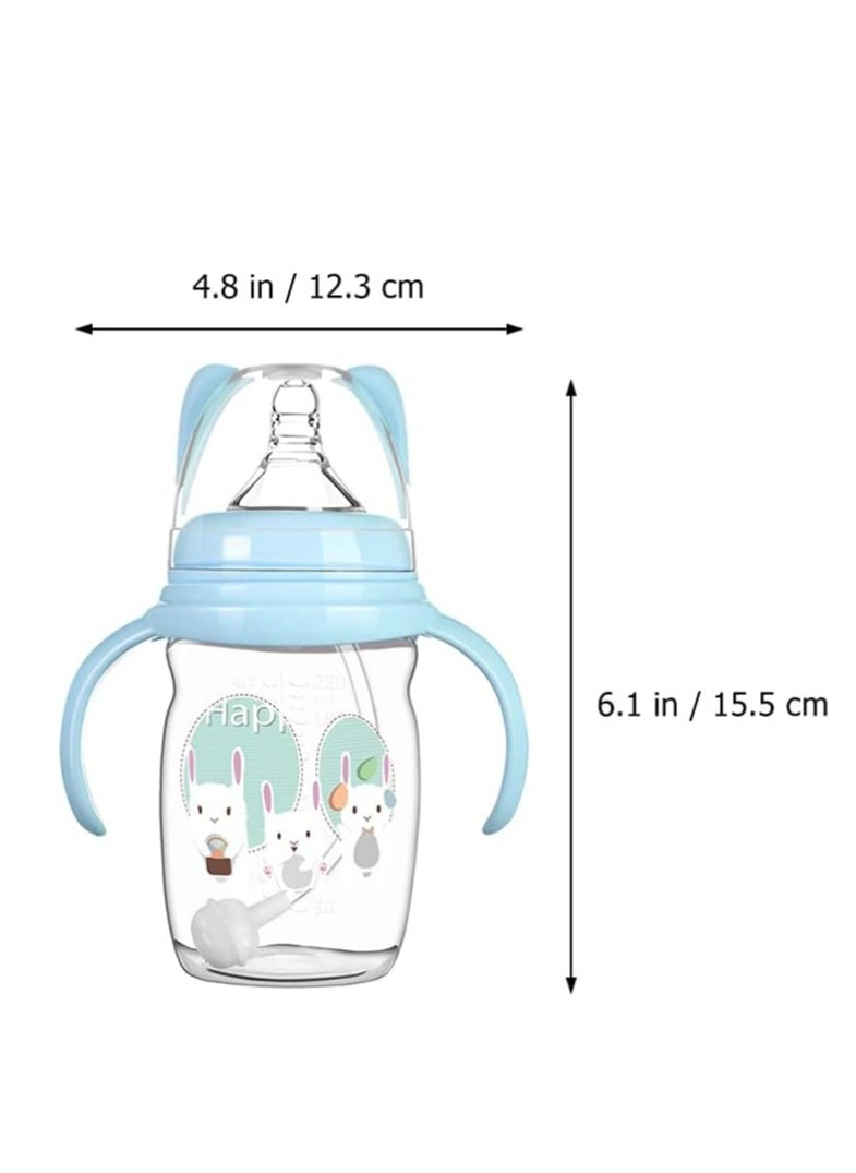 Oasisgalore - 220ml Baby Sippy Cup with Straw and Handle: Spill-Proof Toddler Bottle for 6-12 Months, Portable Infant Drinking Cup (Blue). - Image 1