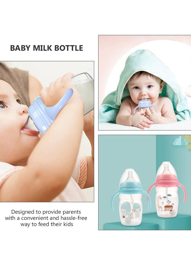Oasisgalore - 220ml Baby Sippy Cup with Straw and Handle: Spill-Proof Toddler Bottle for 6-12 Months, Portable Infant Drinking Cup (Blue). - Image 1