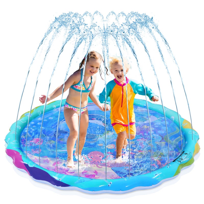 PVC Play Mat Water Playing Toy Sprinkler Water Spray Toy Pad for Outdoor Pool - Image 3