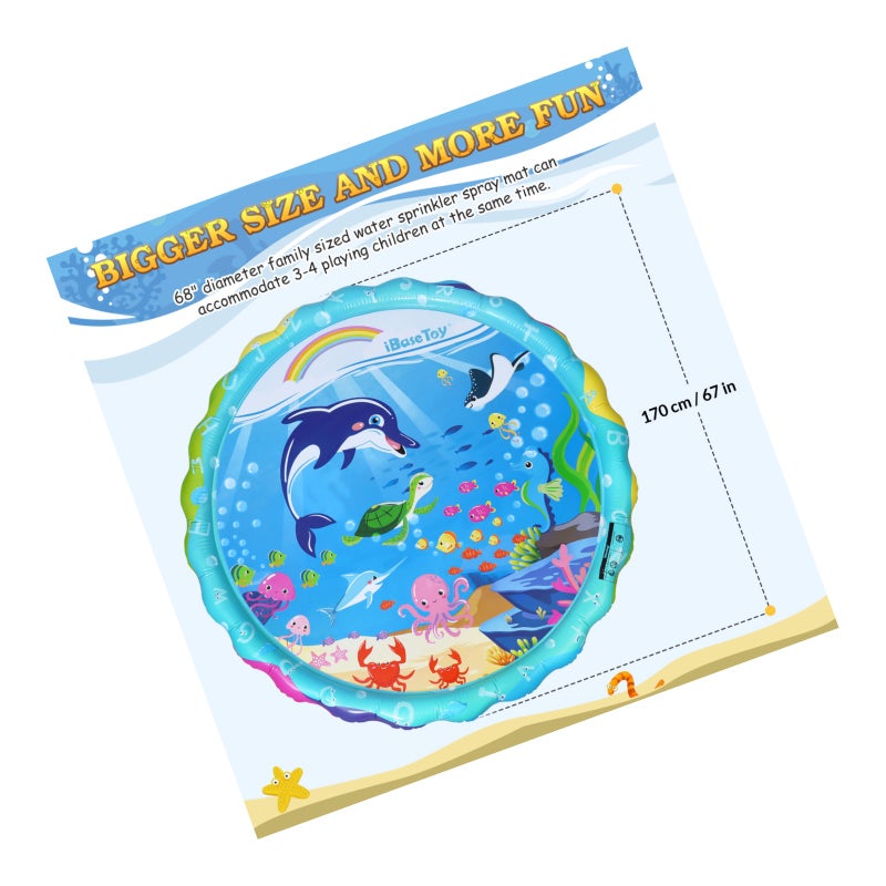 PVC Play Mat Water Playing Toy Sprinkler Water Spray Toy Pad for Outdoor Pool - Image 2