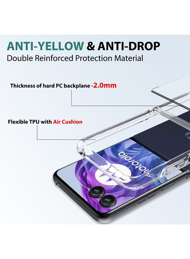 أوشن غطاء خلفي للكمبيوتر الصلب الكريستالي الشفاف + إطار مرن لوحدة TPC، ومقاومة الخدوش والصدمات الرقيقة، وغطاء الهاتف الواقي من سقوط 50 ألترا (واضح) - Image 3