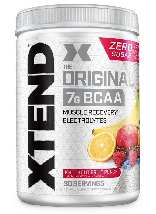 SCIVATION XTEND Original BCAA Powder Knockout Fruit Punch | Sugar Free Post Workout Muscle Recovery Drink with Amino Acids | 7g BCAAs for Men & Women | 30 Servings  - Image 1