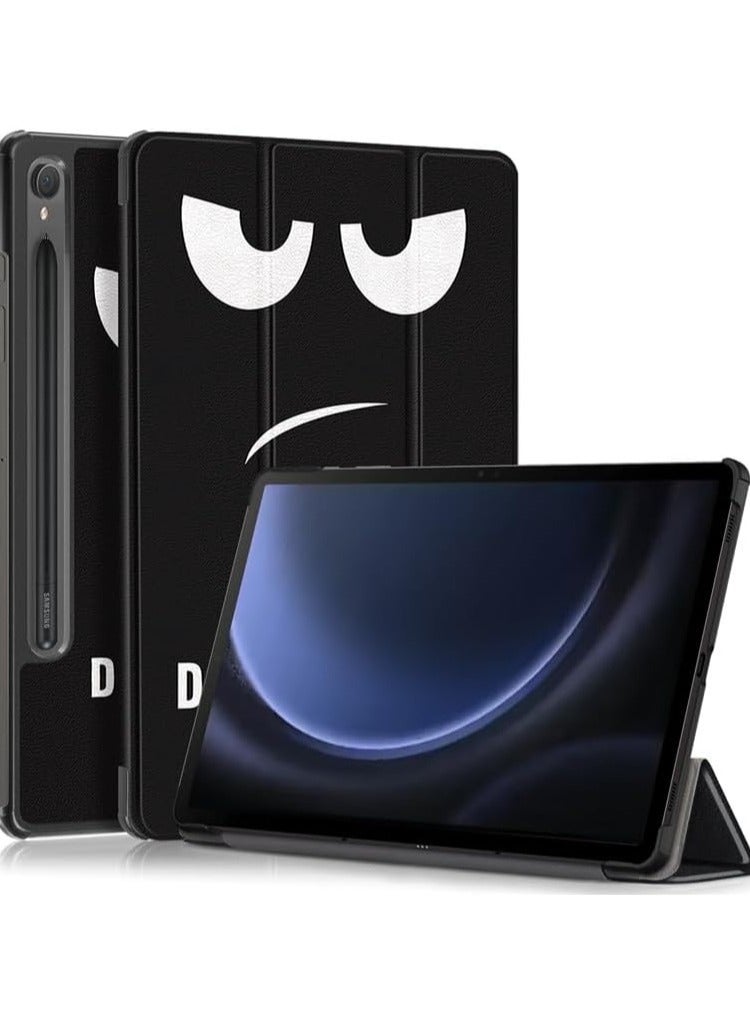 VKL Case Compatible with Galaxy Tab S9 FE 2023 11 inch (SM-X510 X516) Tri-Fold Smart Tablet Case,Hard PC Back Shell Slim Multi- Viewing Angles Stand Folio Cover (Big Eyes)