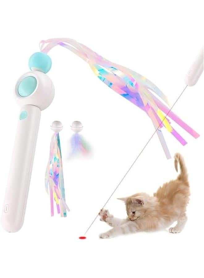 TRASSLE Cat Toys Interactive, Multi-Function Retractable Pet Toy, Laser Pointer Toy for Kitten, USB Rechargeable Cats Wand Toy for Indoor Outdoor - Image 1