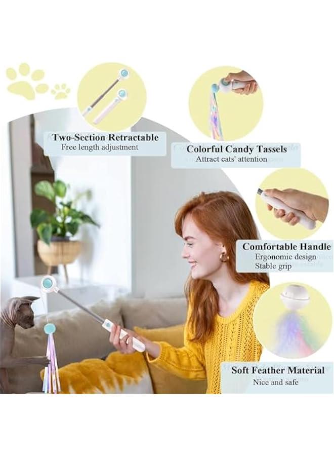 TRASSLE Cat Toys Interactive, Multi-Function Retractable Pet Toy, Laser Pointer Toy for Kitten, USB Rechargeable Cats Wand Toy for Indoor Outdoor - Image 5