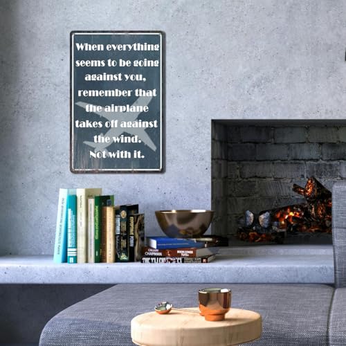 keowhsf Aviation Wall Art - Vintage Airplane Decor Tin Sign with Motivational Quote, Inspirational Metal Plaque for Pilot Lounge, Pilot Gifts, and Aviation Enthusiasts, 8x12 Inch - Image 3