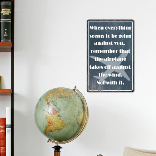 keowhsf Aviation Wall Art - Vintage Airplane Decor Tin Sign with Motivational Quote, Inspirational Metal Plaque for Pilot Lounge, Pilot Gifts, and Aviation Enthusiasts, 8x12 Inch - Image 4