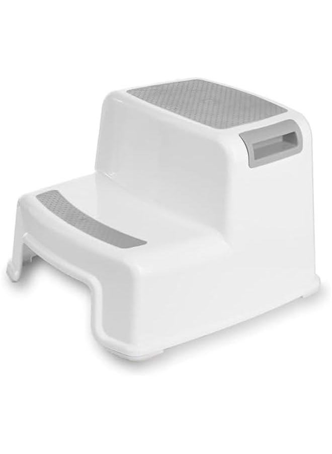 HOOKOR 2 Step Stool for Kids, Anti-Slip Sturdy Toddler Two Step Stool for Toilet Potty Training, Bathroom,Kitchen  - Image 1