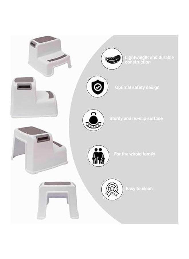 HOOKOR 2 Step Stool for Kids, Anti-Slip Sturdy Toddler Two Step Stool for Toilet Potty Training, Bathroom,Kitchen  - Image 2