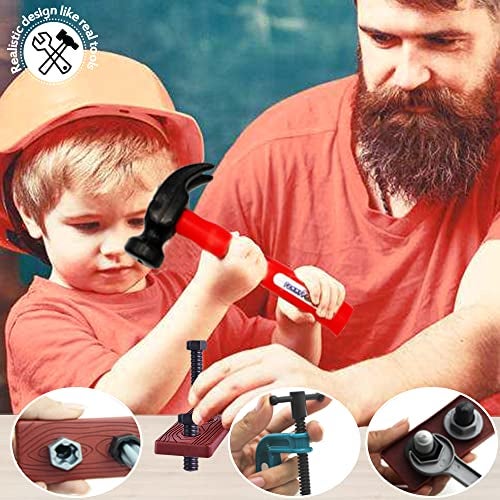 KEJIH 21 Pieces Kids Toy Tool Set and Power Play Tools, Construction Toys Working Tools Educational Pretend Role Play Set with a Handy Storage Box and Portable Sturdy Ideal Gifts Toolkit for Toddlers - Image 3