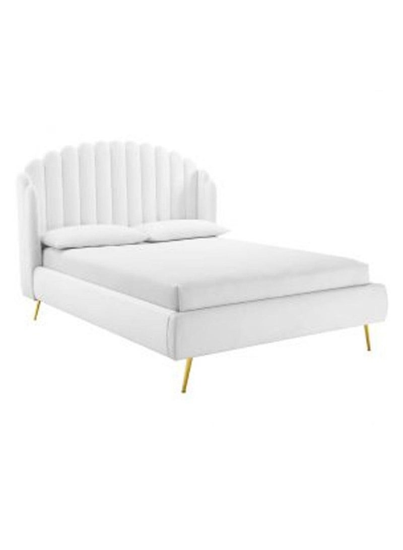 Wooden Twist Upholstery Bed Elegant Rectangular Design (Queen  Size)