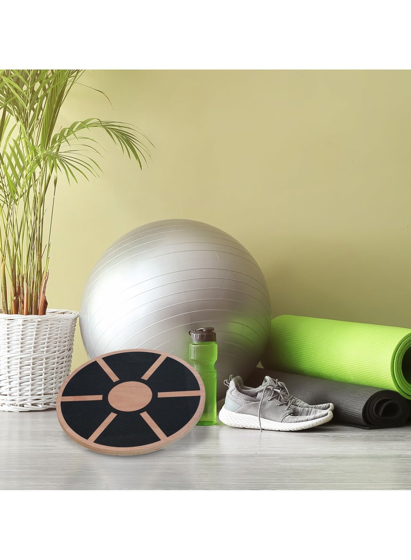 XiuWoo Wooden Balance Board Non-Slip Wobble Core Trainer Diameter with 360 Rotation for Stability Training, Full Body Exercises, Physical Therapy - Image 2