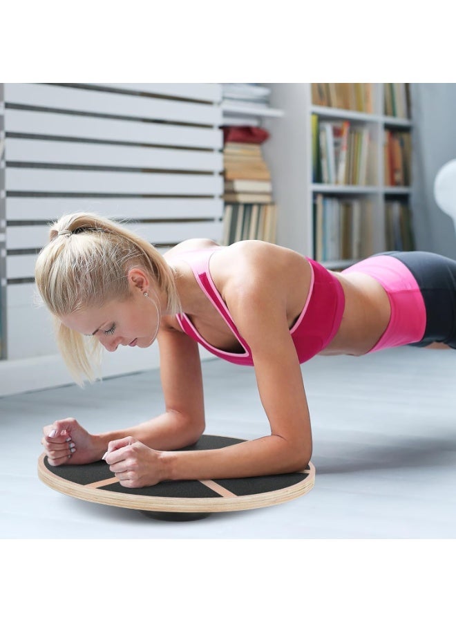 XiuWoo Wooden Balance Board, Non-Slip Wobble Core Trainer with 360° Rotation, Round Stability Training Board for Core, Legs, Abs, Glutes, Full Body Workout, Home Gym, Office and Fitness Exercise - Image 5