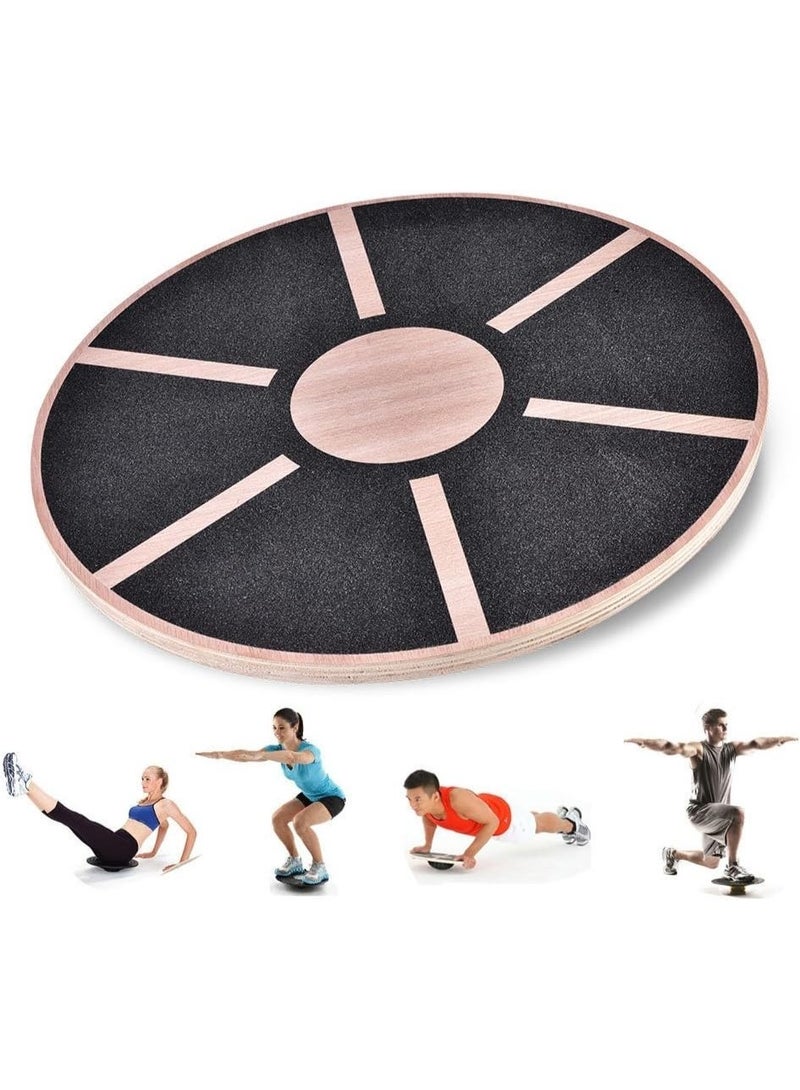 XiuWoo Wooden Balance Board, Non-Slip Wobble Core Trainer with 360° Rotation, Round Stability Training Board for Core, Legs, Abs, Glutes, Full Body Workout, Home Gym, Office and Fitness Exercise - Image 1