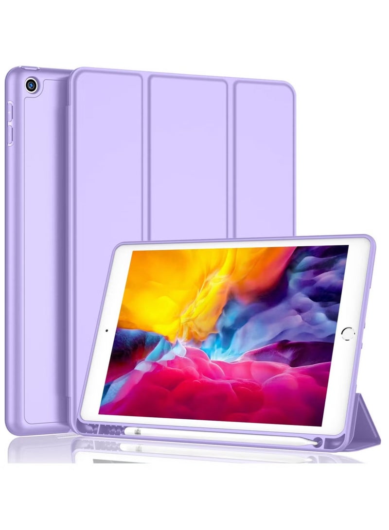 ELTRAZONE iPad 9.7 Case (2018/2017, 6th/5th Gen) Smart Cover with Pencil Holder – Soft Baby Skin Silicone Back, Full Body Protection, Auto Wake/Sleep, Purple - Image 1