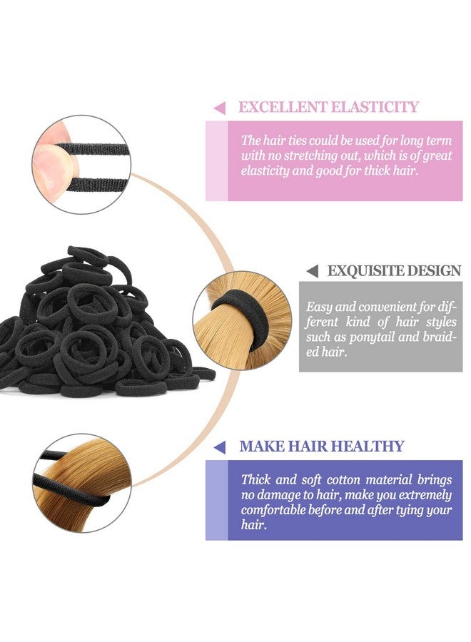 JIRIS 100 Pcs No Break Hair Ties Fitting Kit And Limitedtime Starter Kit Gentle For Any Hair Type With No Slipping Or Snagging Color Mixing(Black) - Image 3