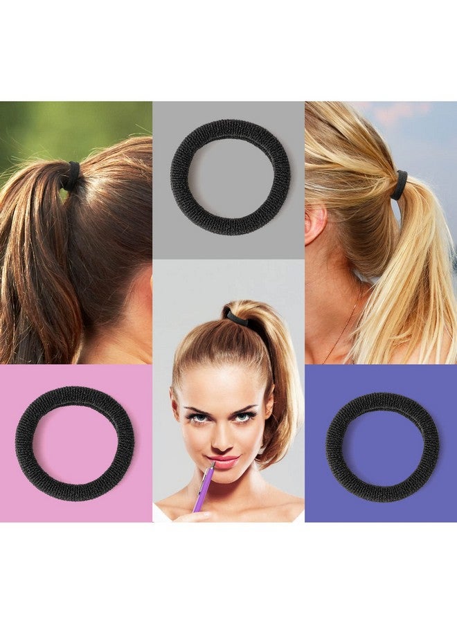 JIRIS 100 Pcs No Break Hair Ties Fitting Kit And Limitedtime Starter Kit Gentle For Any Hair Type With No Slipping Or Snagging Color Mixing(Black) - Image 4
