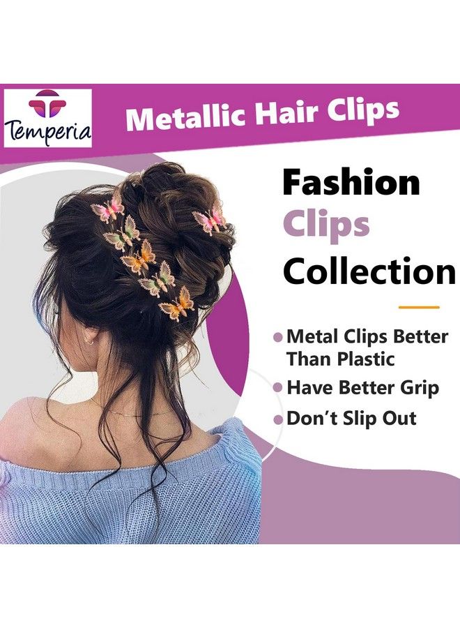 Temperia Hair Accessories For Women Stylish For Wedding & Parties Hair Pins For Women & Girls Butterfly Hair Style Bridal Braid & Brooch For Juda Bun Hairstyle Decoration Bride Clips Pack Of 6 - Image 4