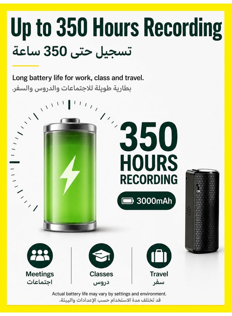 BASEMENT-1 64G Magnetic Voice Recorder with AI-Intelligent Triple Noise Reduction,25 Days Continuous Recording Device,Voice Activated Audio Recorder,Digital Voice Recorder for Meetings/Interviews/Classroom - Image 5