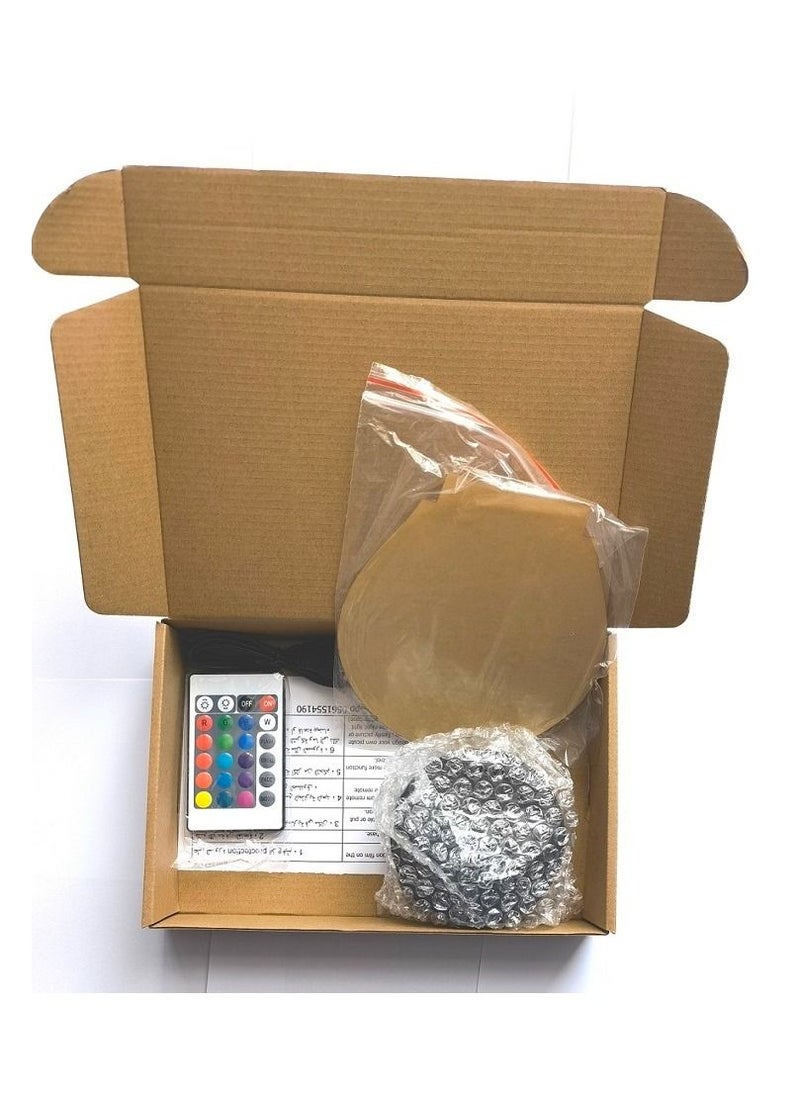 althiqahkey - Multicolour 3D Lamp Illution LED Night Light with usb powered and Touch Control And Remote Control 14 Color Lights  with Flash and Fade Effect Dinosaur - Image 1