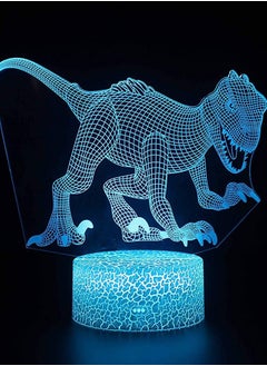 Multicolour 3D Lamp Illution LED Night Light with usb powered and Touch Control And Remote Control 14 Color Lights  with Flash and Fade Effect Dinosaur