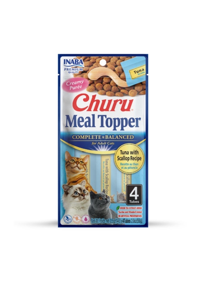 INABA Inaba Churu Meal Topper - Tuna with Scallop Recipe, Grain Free Cat Treat, Cat Meal Topper  - Image 1