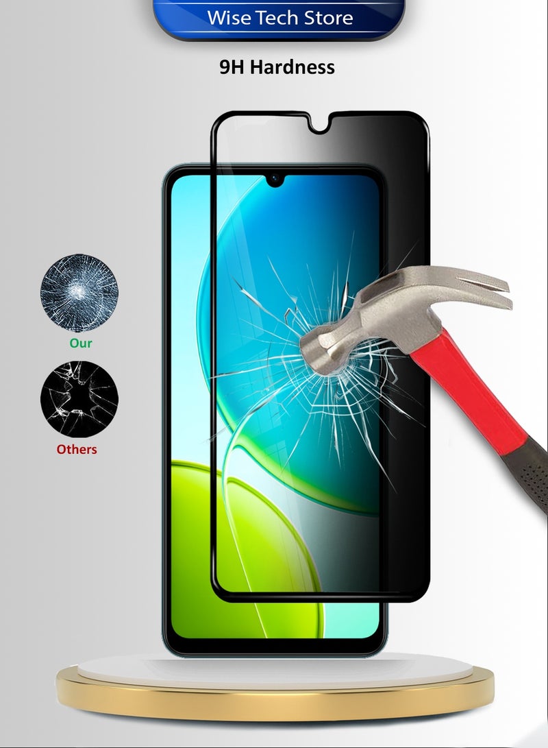 دبليو تيك واقي شاشة زجاجي مقسى كامل الغطاء واللصق لجهاز vivo Y19s 5G 2025 سلسلة Premium E2E - شفاف/أسود (MSGECP) - Image 3