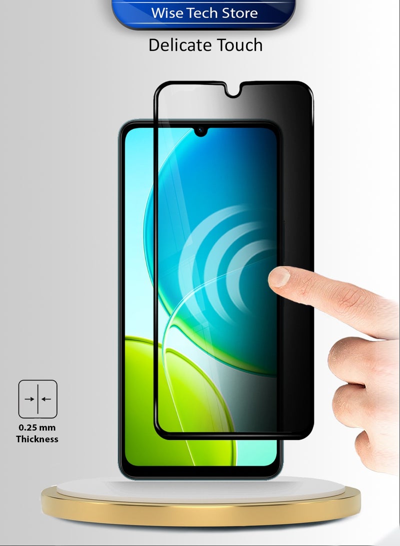 دبليو تيك واقي شاشة زجاجي مقسى كامل الغطاء واللصق لجهاز vivo Y19s 5G 2025 سلسلة Premium E2E - شفاف/أسود (MSGECP) - Image 4