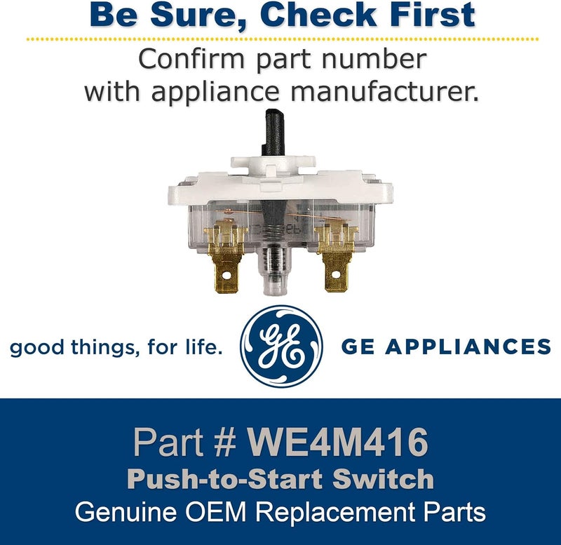 GE WE4M416 nuine OEM Push-to-Start Switch for Dryer - Image 2