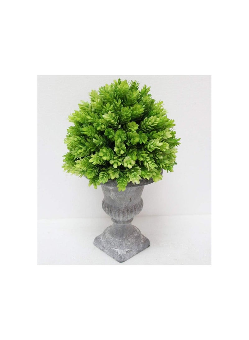 GGOOT 4 PCS Artificial Plastic Plant Eucalyptus Grass Branches Fake Shrubs Bundles Faux Plastic Greenery Bushes Indoor Outdoor Wedding Hanging Basket Filler Home Kitchen Table Decorations - Image 5