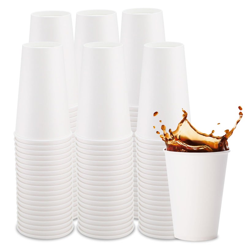 Freshware Coffee Cups 16 oz [100 Pack] Disposable Paper Cups for Hot or Iced Coffee Cup, Slushie Cup, Milkshakes, Smoothies, and Tea - Image 1
