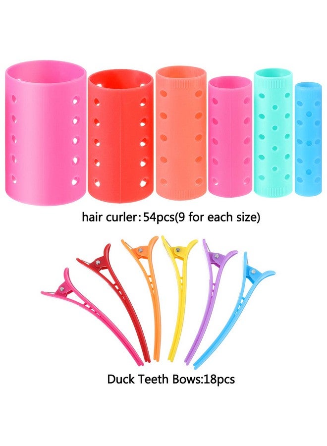 Blulu 54-Piece Multicolor Magnetic Rollers Set with Hair Rollers, Duck Teeth Bows, and Hair Clips - Hairdressing Curlers Tools for Men, Kids, and Women - Image 4