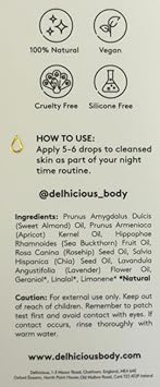 Delhicious AntiAgeing Overnight Face Oil Drops Hydrating Face Serum Scar Treatment Nourishing Brightening Moon Moisture Face Drops Apricot Rosehip Oil Natural Vegan Ayurveda 40ml - Image 2