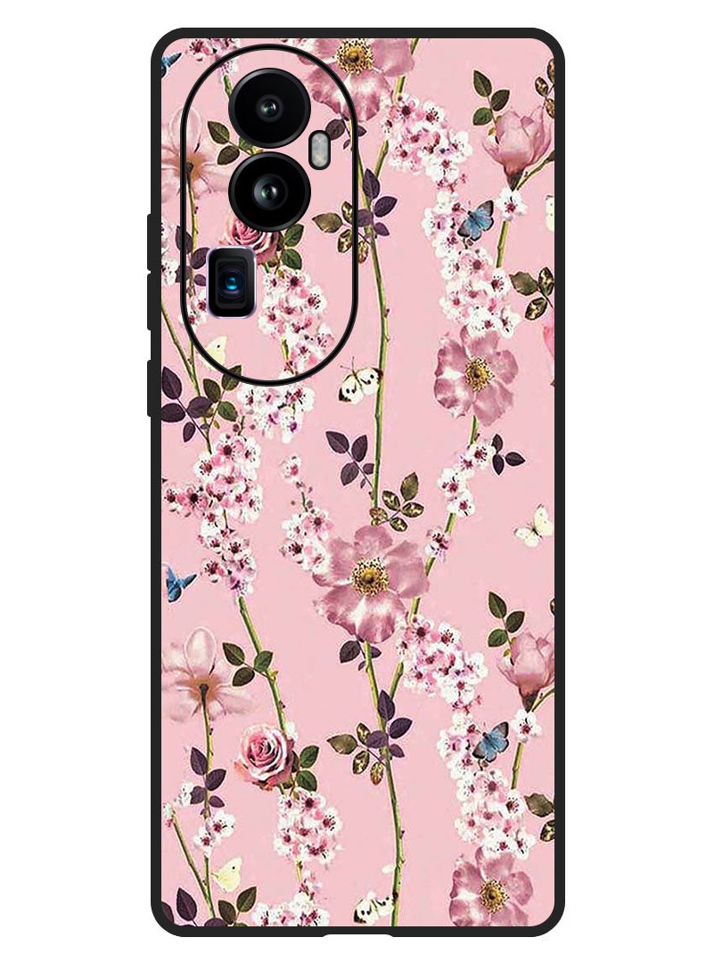 Theodor Protective Case Anti Scratch Shock Proof Bumper Cover For Oppo Reno 10 Pro Plus Small Pink Flowers - Image 1
