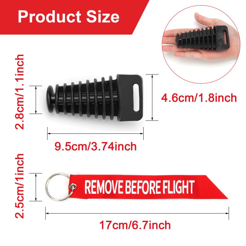 Coitak Muffler Exhaust Wash Plug, 1.1"-1.8" Wash Plug for Motorcycle Bike 2 Stroke Rubber Exhaust Silencer (2 Pack) (1.1-1.8") - Image 2