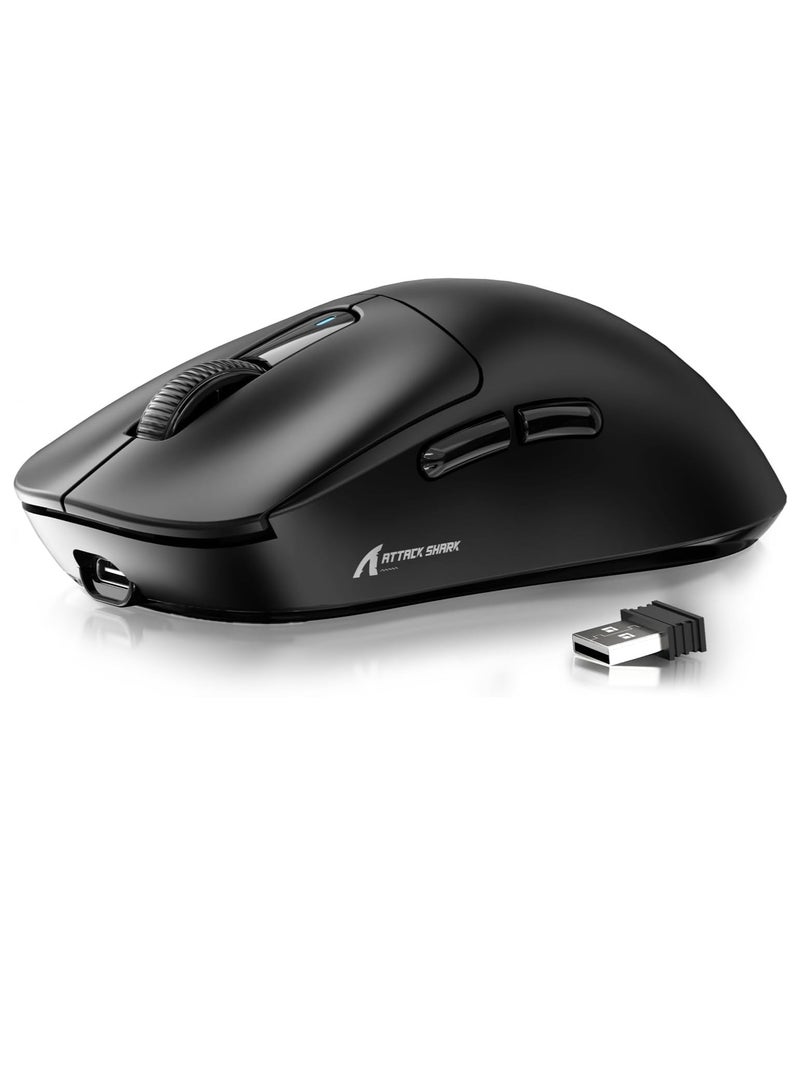 ATTACK SHARK X3 Wireless Gaming Mouse, 49g Ergonomic Computer Mouse, Triple Modes PAW3395 26K DPI Optical Sensor, 200h Battery Life, Programmable Buttons, Gaming Accessories for PC/Laptop/Mac (Black) - Image 1