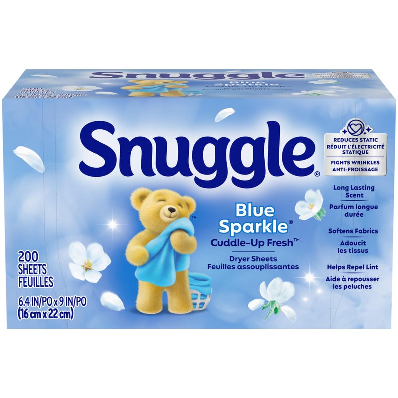 Snuggle Dryer Sheets, Long Lasting Fresh and Clean Scent, Laundry Fabric Softener, Control Static, Reduce Wrinkles, HE Safe, 200 Count - Image 1