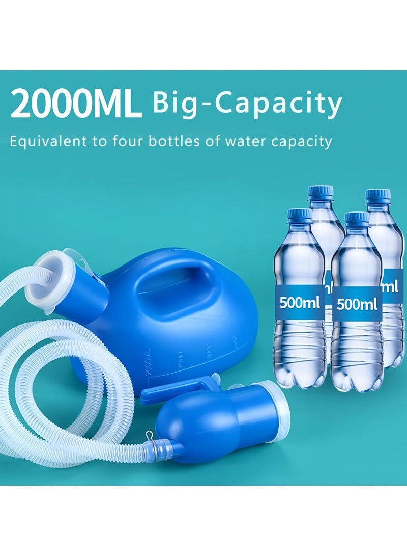 Angola Panda Portable Urinal for Seniors and Children at Night 2000ml 68 oz 63 Inch Long Tube Urinal Male Urinal with Cap Urinal Bottle Suitable for hospitals, incontinence elderly, travel cars, truck drivers, bedridden patients, and elderly care - Image 5